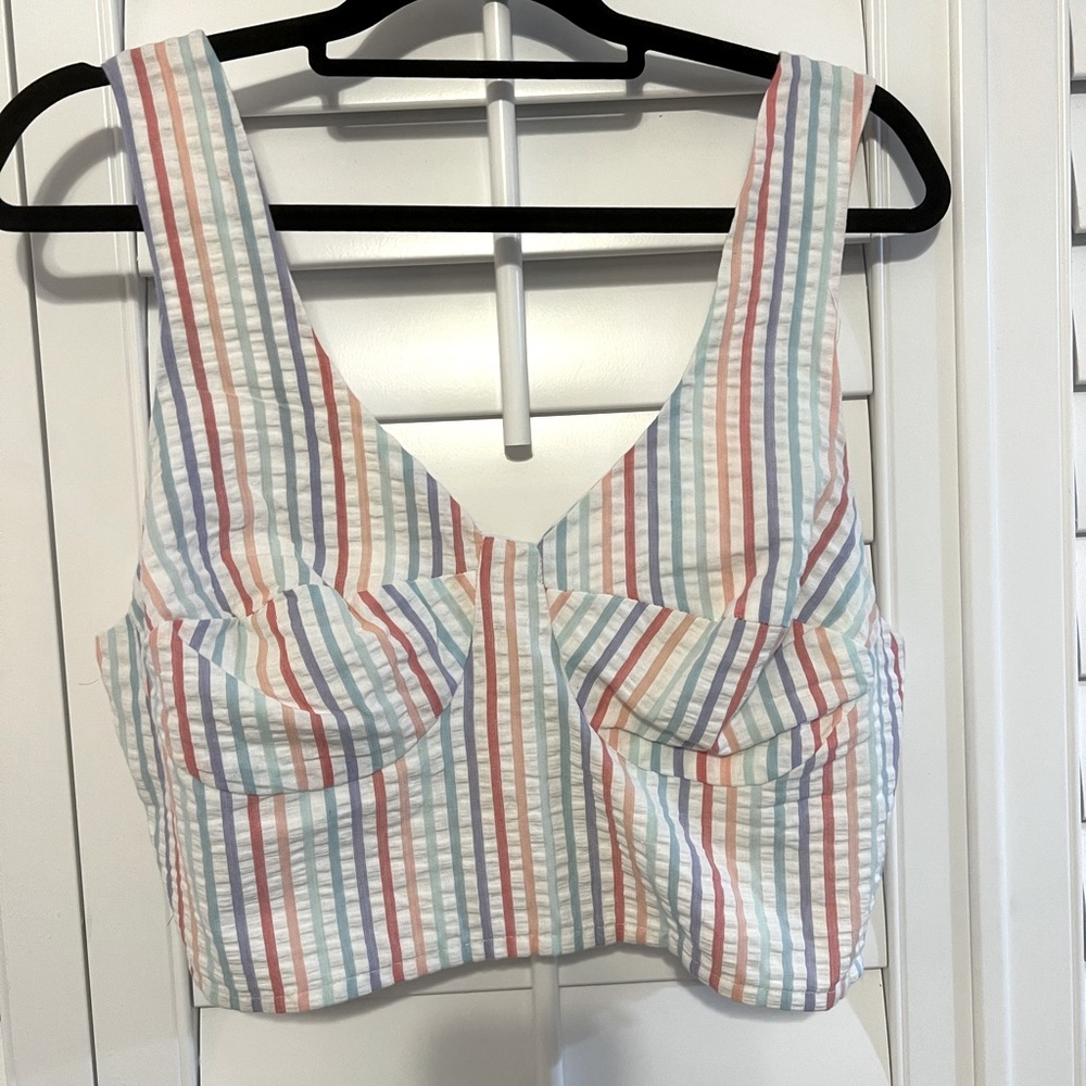 Colorful Striped Crop Top!!